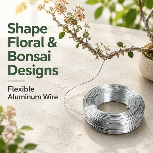 500 Feet Aluminum Craft Wire, 18 Gauge/1mm, Silver | Bendable Metal Wire, For Sculpting, Christmas Ornaments, Bonsai Trees, Jewelry Craft Making - size: 1mm