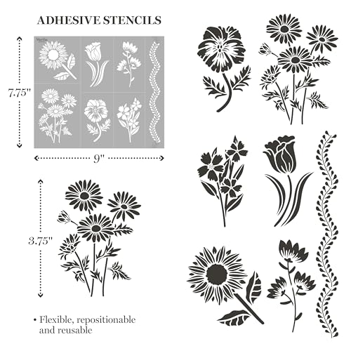 Martha Stewart, Flora and Fauna Stencils, Stamps, and Tools Kit, 13 pc - style: Flora & Fauna