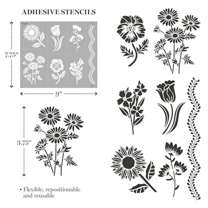 Martha Stewart, Flora and Fauna Stencils, Stamps, and Tools Kit, 13 pc - style: Flora & Fauna