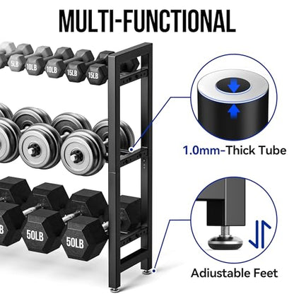 3 Tier Dumbbell Rack, Weight Rack for Home Gym - size: 3 Tier