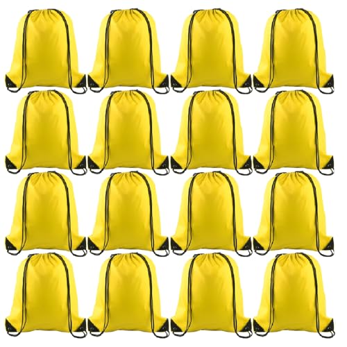 KUUQA 12 Pcs Drawstring Backpack Bags Bulk Yellow - color: Yellow