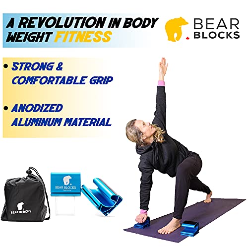Pushup Bars - Safe Push Up Bars - Strength training Pushup Stands Perfect for Home Gym & Traveling Fitness - Lightweight, Non-Slip Bodyweight Training Workouts Blocks - color: Blue