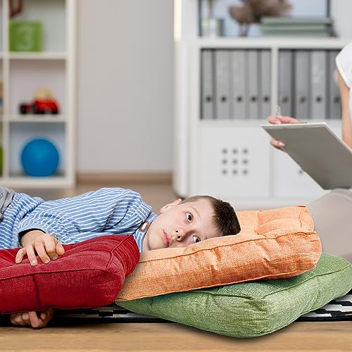 Juexica 8 Pack Floor Cushions for Kid 3.5",Warm Earthy Tones,Square - color: Warm Earthy Tones, style: Square