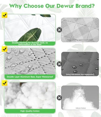 DEWUR Picnic Blankets 79"x79" Extra Large Outdoor Blanket Beach Blanket Waterproof SandProof Picnic Mat Washable Foldable Portable for Grass Lawn Beach Camping (Green Leaves) - color: Green Leaves