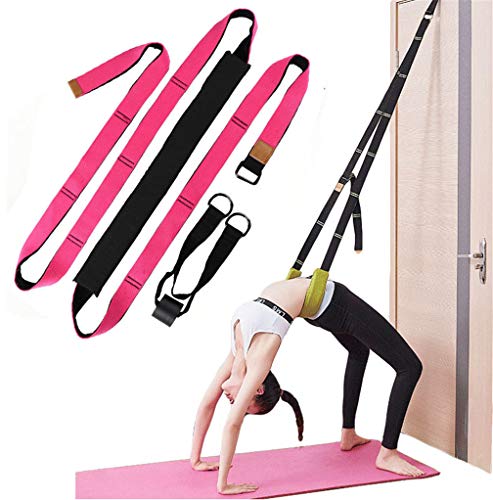Back bend Assist Trainer - Improve Back and Waist Flexibility, Door Flexibility Stretching Strap, Home equipment for Ballet, Dance, Yoga, Gymnastics, Cheerleading, Splits - color: rose