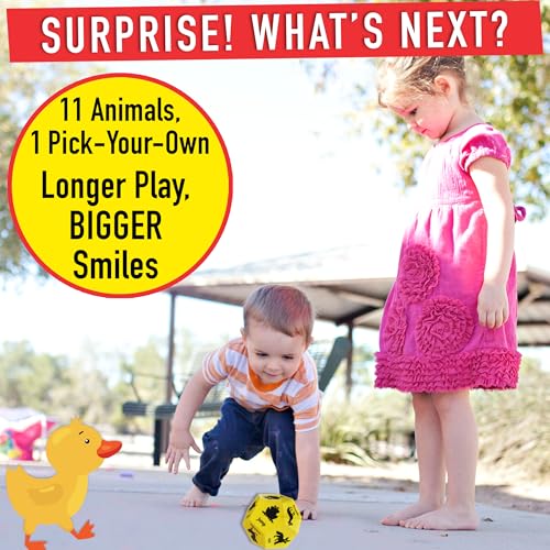 Animal Exercise Dice for Kids, 12-Sided Foam Dice, PE Equipment - color: Yellow