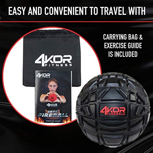 4KOR Massage Balls for Trigger Point Therapy - Myofascial Release Ball - Muscle Relief for Back, Neck, Shoulder, Foot Pain - Fitness Massage Balls for Mobility - Deep Tissue Release Ball - style: 3.2in Grippy Roller Ball