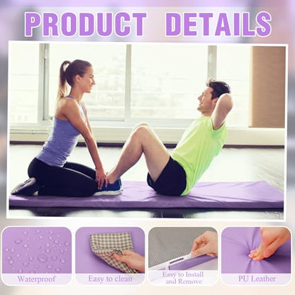 Lyrow 2 Inch Thick Yoga Mat 72x24 with Carry Strap Foam - color: Lavender Purple