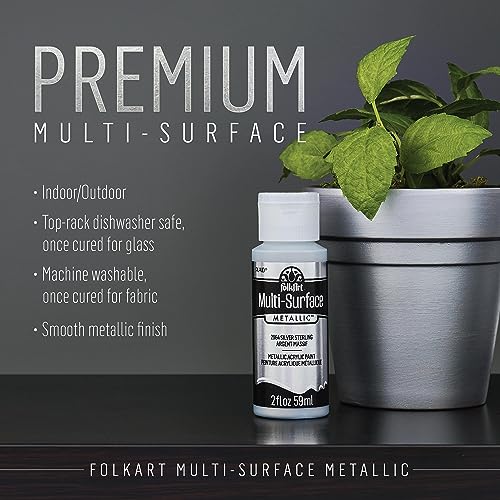 FolkArt Best of Silvers Acrylic Craft Paint Set Featuring 5 Premium Silver Paint Formulas, 96423 - color: Best of Silvers