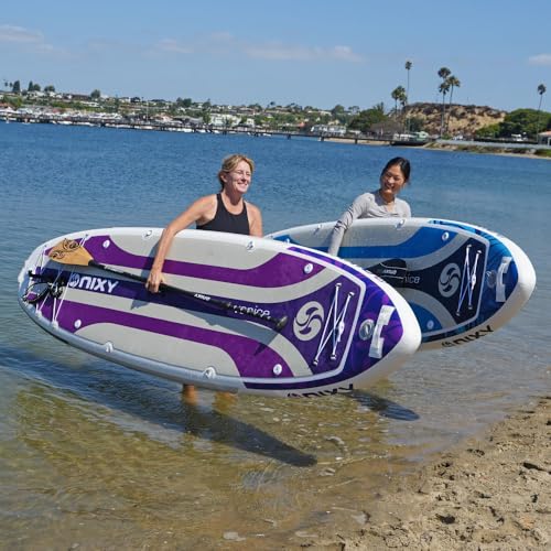 NIXY Venice G5 Cruiser & Yoga Inflatable Paddle Board | 10'6" x 34" x 6" Ultra-Light SUP with Welded Seams, Woven Drop Stitch for Safety and Durability.