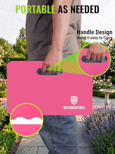 WORKPRO Extra Thick Kneeling Pad, 1 Pack, 17.5 x 11 x 1.5 in, Pink - color: Pink, size: 1 Pack