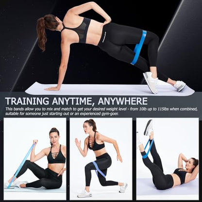Lianjindun Loop Resistance Exercise Bands Set for Home Gym, Set of 5 - color: Gradient Blue Set