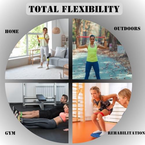 Set of 5 Mini Loop Resistance Bands – 5 Levels (X-Light to X-Heavy), 50mm Wide – Legs, Glutes & Full-Body Home Workout – Carry Bag Included
