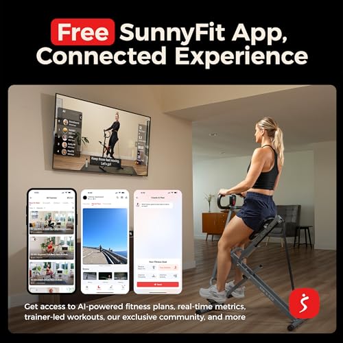 Sunny Health & Fitness Smart Row-N-Ride Glute & Leg Trainer, Foldable Squat Assist Rower with Exclusive SunnyFit App Connection - color: Grey