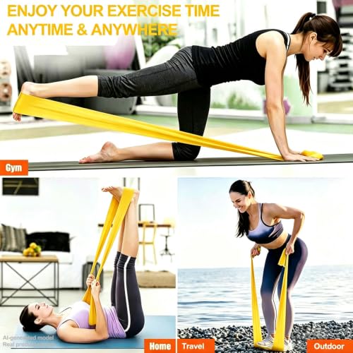 Resistance Bands for Working Out, Physical Therapy, Yoga & Pilates - color: Yellow