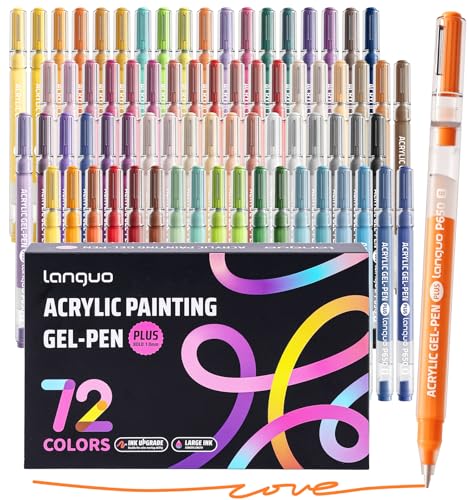 Acrylic Gel Pens, 72 Colored Pens for Black Paper & White Paper, 1.0 mm Point Colorful Pens for Coloring, Writing, Drawing, Journaling, Note Taking, Office, Home - color: Acrylic Pens-72PCS-Gift Set, style: Acrylic Pens