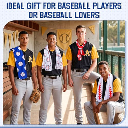 FuWeave 12 Pcs Baseball Cooling Towels Gifts 40 x 12 Inch - color: Baseball, size: 40 x 12 inches