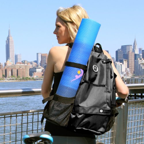 AURORAE Yoga Mat/Gym/Pickleball Cross-body Sling Back Pack. Mat sold separately - color: Ebony