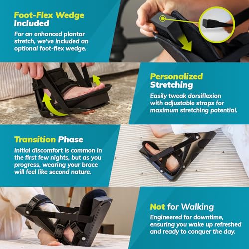 BraceAbility Sleeping Stretch Boot - Plantar Fasciitis Night Foot Splint Adjustable Achilles Tendonitis Brace for Fascia, Tendon and Calf Stretching, Heel and Bone Spur, Arch Pain Treatment (Medium) - size: Medium