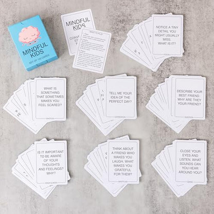 100 Mindfulness Conversation Cards for Kids - Enable Meaningful Conversations with Kids - style: Kids Conversation Cards