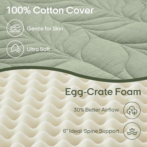 ZonLi Japanese Floor Mattress Futon Mattress Queen Size 6 Inch Thick - color: Green, size: Queen (80"L x 60"W x 6"Th)