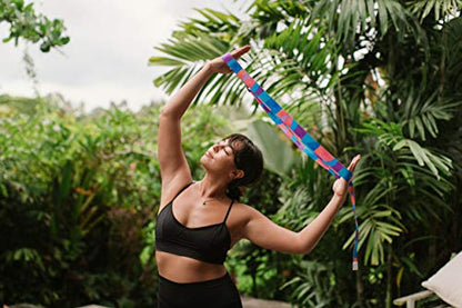 yogadesignlab | The Yoga Strap | Luxurious, Extra Long, Super Soft, Eco Printed | Studio Quality, Adjustable | Safely Stretch Further and Hold Longer | 8 ft Long - color: Mexicana, size: 240cm