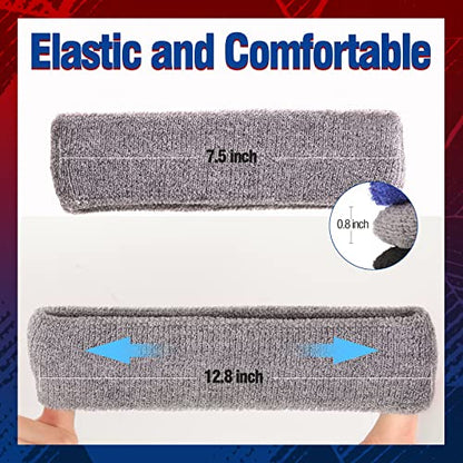 Sweatbands Sports Headband for Men & Women, Moisture Wicking Hairband Athletic Towel Headbands Cotton Head Sweat Bands for Running, Cycling, Yoga, Spa - color: B-mix 4 pcs