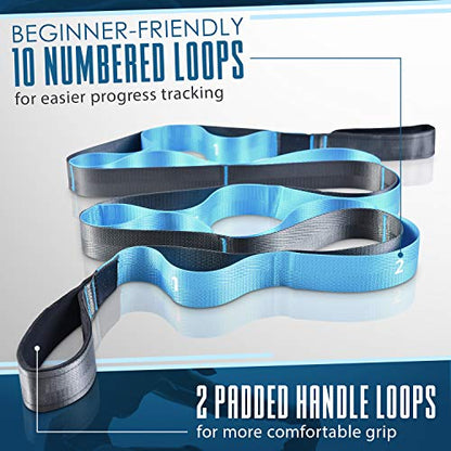 Yoga Stretching Strap - 12 Loop Non-Elastic Band