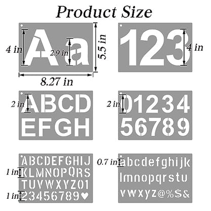 BAMIDELE Letter Stencils for Painting on Wood, 50 Pcs Alphabet Drawing Templates with Numbers, Signs, Flowers, Reusable Plastic Art Craft Stencils - style: Regular Font Stencil