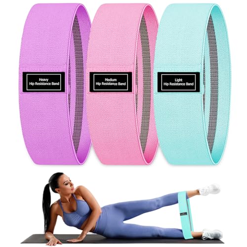 Resistance Bands, Fabric Workout Bands for Women & Men, Cloth Booty Resistance Loop Bands, Thick Squat Bands for Home Fitness, Gym, Yoga, Pilates for Butt Legs Thigh Hip Glute - color: Aqua Pink Purple01