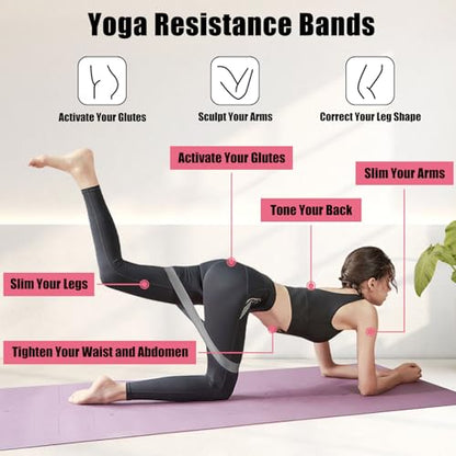 5 Packs Exercise Resistance Bands,Loop Bands for Workout, Fitness Training Band Stretch for Yoga Pilates Strength - color: Grey Blue Purple Pink Green1