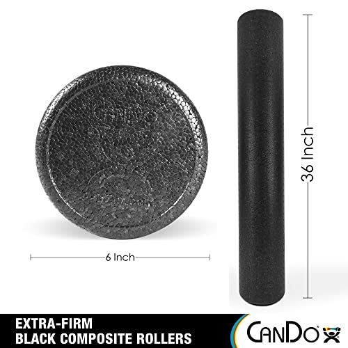 CanDo Black Composite High-Density Foam Rollers for Muscle Restoration Massage Therapy Sport Recovery and Physical Therapy 6" x 36" Round - size: 6" x 36", style: Round