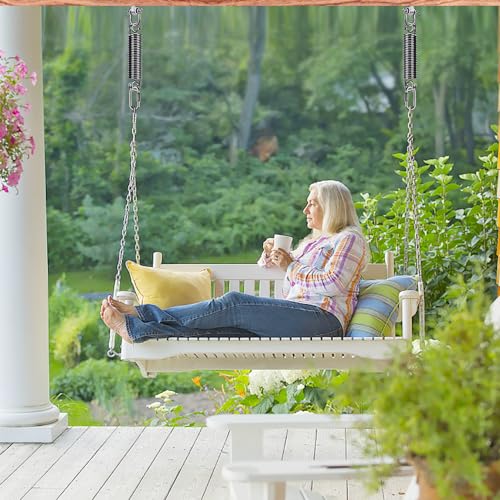 SELEWARE 4 Pack Swing Hangers Swing Set Hooks Stainless Steel Hammock Hooks - color: Stainless 4 Pack Swing Hooks