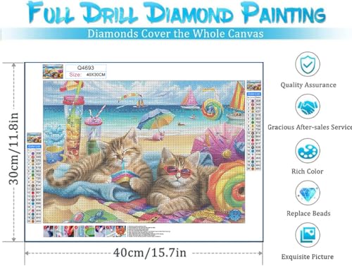 DOTSOPS 4 Pack Cat Diamond Painting Kits for Adults Art Painting Kit | Crafts DIY Round Full Drill Painting,Gem Art for Beginner,Home Wall Decor Gift 11.8 x 15.7 Inches - color: Cat Dog