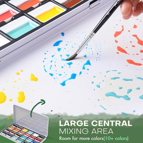 Fuumuui CREAMORA Watercolor Paint Set 24 Color Opaque Semi-Solid Vivid Bright Paint | Professional Art Supplies with Strong Pigment & Coverage for Artists Beginner Painters Amateur Hobbyists Painting - color: Earthy Color