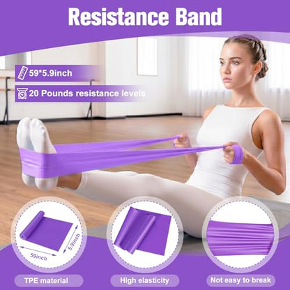 Ballet Practice Kit - Turning Board, Stretching Strap & Resistance Band to Improve Turns, Balance, Spinning for Dance - color: PURPLE