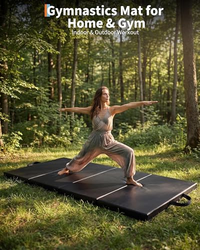 6x2FT Folding Gymnastics Mat, 2-Inch Thick 4-Fold Exercise Floor Mat for Home Gym, Portable Yoga Mat for Pilates, Aerobics, Martial Arts & Training