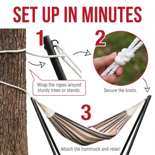 Canvas Hammock 122" Long X 59" Wide 2 Person Hammock 440 pounds Maximum Weight Applicable Scenes in Courtyard Autumn, Indoor Hanging Chairs, Beach Leisure (Black White, Full) - color: Black White
