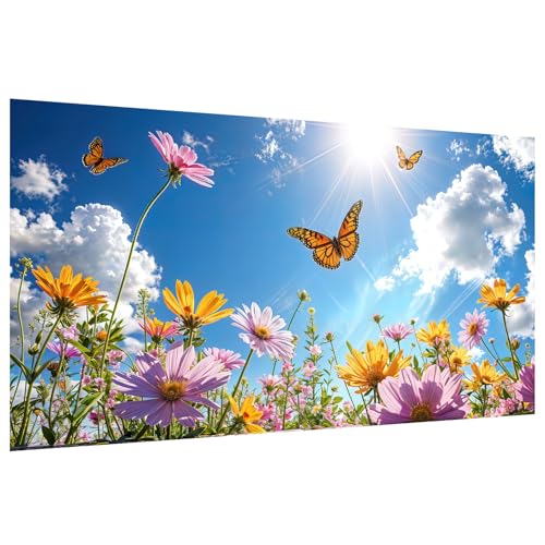 YOYA Large Diamond Art Kits for Adults, Flowers Butterfly, 27.5 x 15.7 Inch | 5D Large Diamond Painting Kits, DIY Round Full Drill Diamond Art Flowers, Diamond Painting Gem Art and Crafts, Home Decor - color: Flowers Butterfly 030