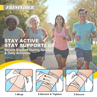 FRESINIDER Premium Elastic Bandage Wrap 6 Inch, 12 Pack, Hook and Loop - color: 12 Pack X 6 Inches