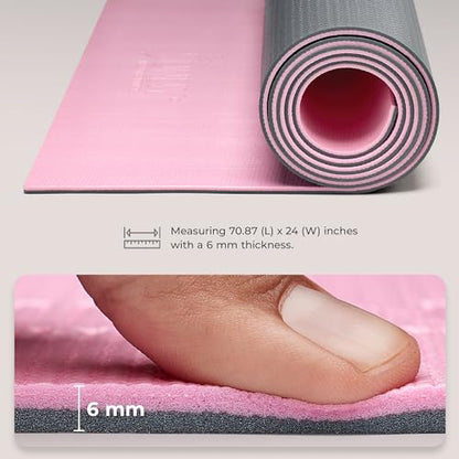 Sunny Health & Fitness Exercise Yoga Mats - Non-Slip Support for Home & Gym - color: Premium Pink