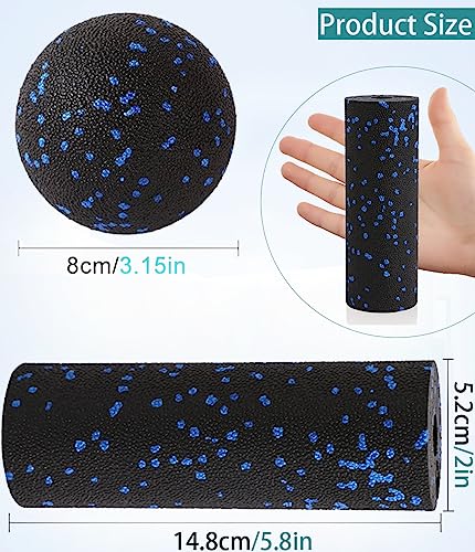 Mini Foam Roller, Muscle Massage Rollers for Trigger Point Therapy | High Density Tool, Small Size 6"L x 2" Round, 3.2-Inch Ball, Deep Tissue Muscle Recovery, Exercise Workout Stretching
