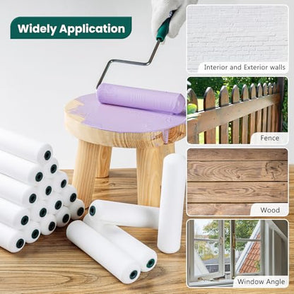 Foam Paint Roller, 20 Pack, 6 Inch Mini Paint Roller Covers, High Density Foam Paint Roller, Small Paint Rollers for All Flat Surfaces, Suitable for Wall，Kitchen Cabinets, Doors, Tables - size: 6 Inch Foam Paint roller 20 pack