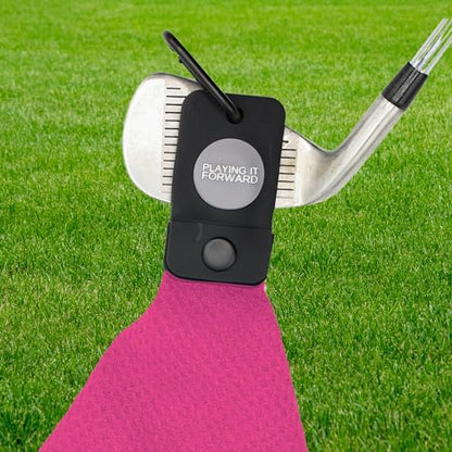 Magnetic Golf Towels for Golf Bags with Clip & Ultra Strong Magnet - Waffle Weave Microfiber Towel for Secure Hold on Bags & Carts - Ideal Club Cleaner & Accessories - Pink - color: Pink