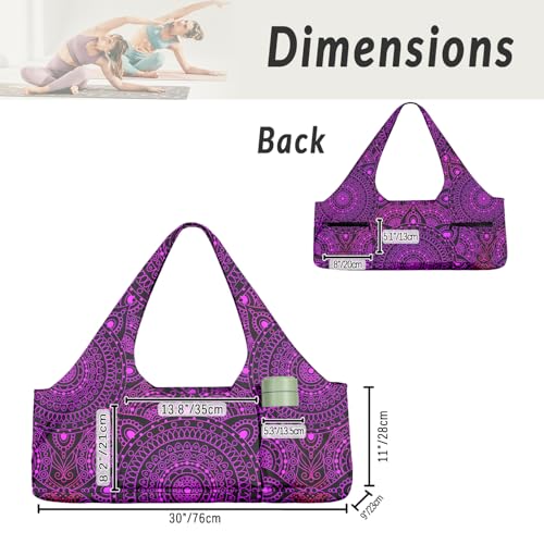 Yoga Mat Bag for Women Men Large Yoga Bag Travel - color: Purple-2