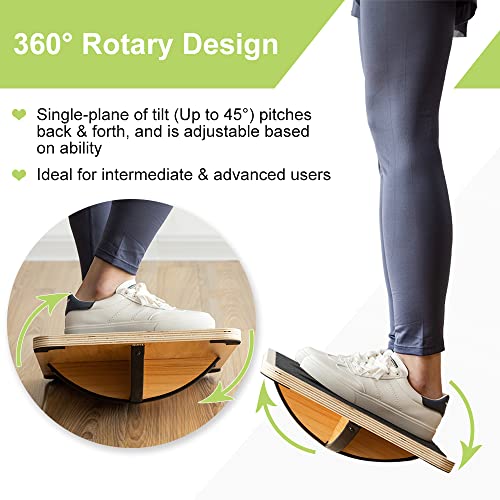 StrongTek Professional Wooden Balance and Adjustable Slant Board Set – Ideal for Core Strength, Stability, and Flexibility Training