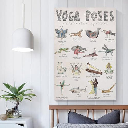 Yoga Poses Poster Teaching Poster for Girlsstyle 12x18inch(30x45cm) - size: 12x18inch(30x45cm)