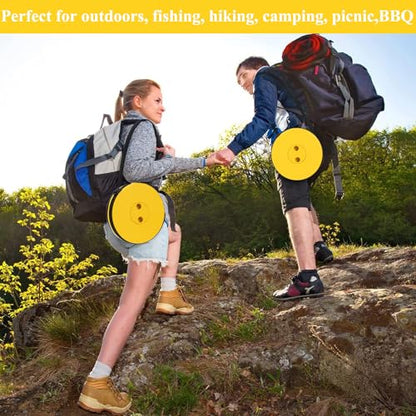Fishboy Upgraded Collapsible Stool, 400lbs Max Weight, Lightweight But Sturdy, Portable Retractable Folding Telescoping Foldable Camping Stool for Adults Outdoor Fishing Hiking BBQ - color: Yellow
