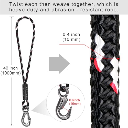 BeneLabel 1Pcs 39" Tree Swing Ropes Hanging Swing Strap for Hammock Black - color: Black, size: 39"