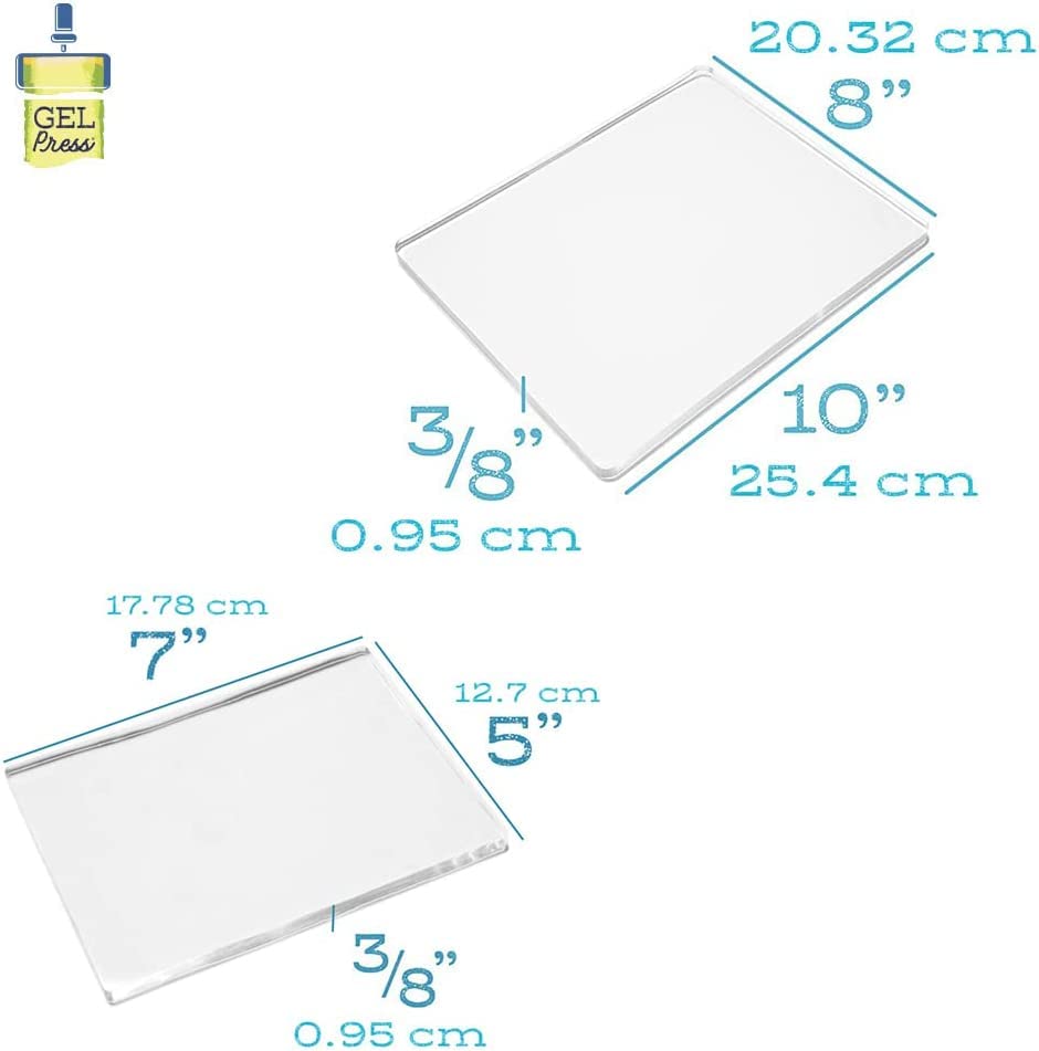 Gel Press Printing Plate Combo - (8" X 10" + 5" x 7") - 10802-10810-2PK | 2-Pack, Top Gelli Printing Plates for Arts & Crafts - size: 8"x10" + 5"x7" Value Pack